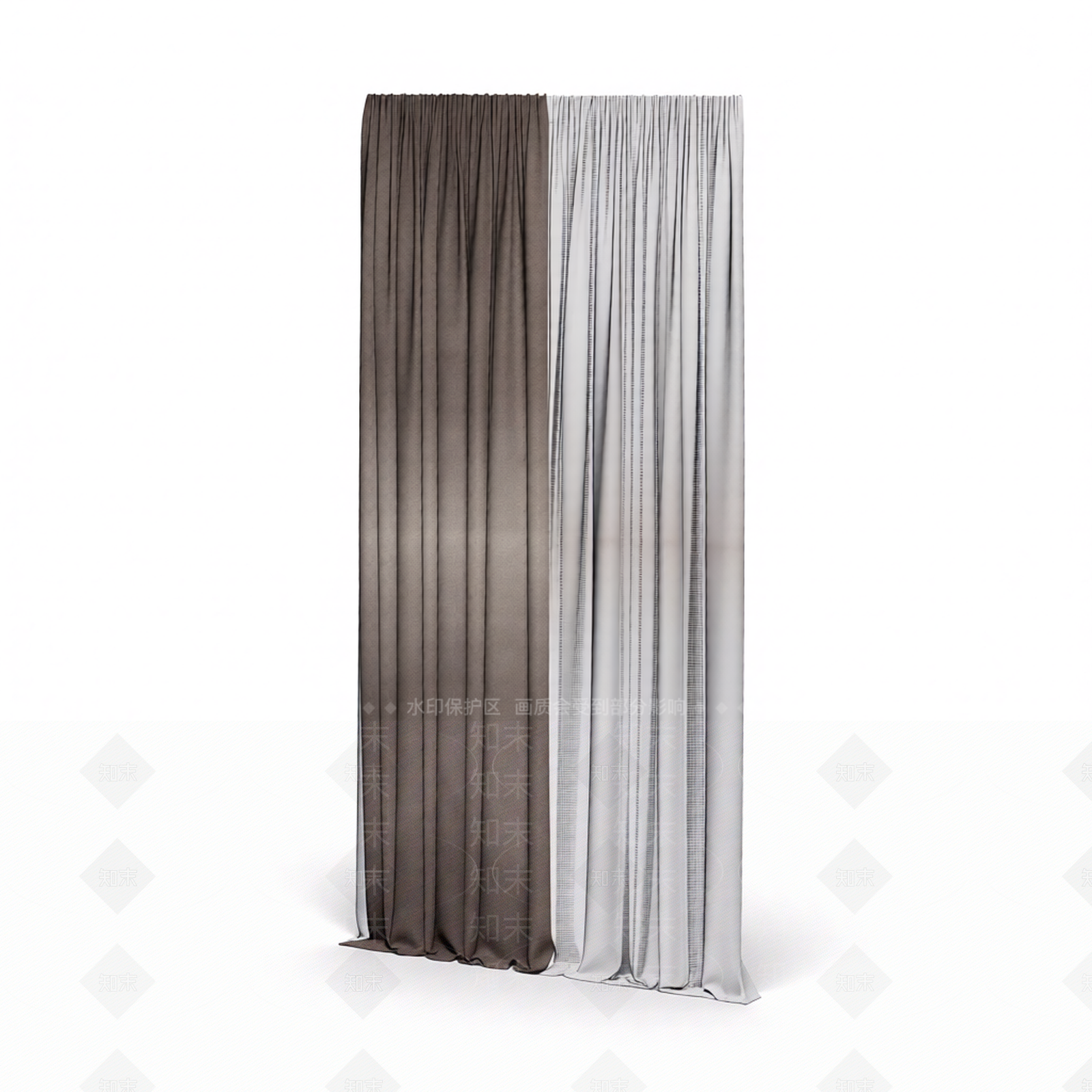 双色窗帘组合3D模型下载【ID:1206185197】