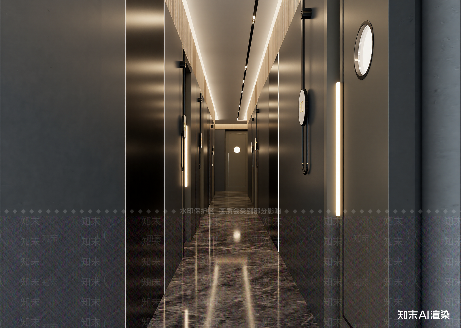 现代酒店走廊3D模型下载【ID:1214816657】