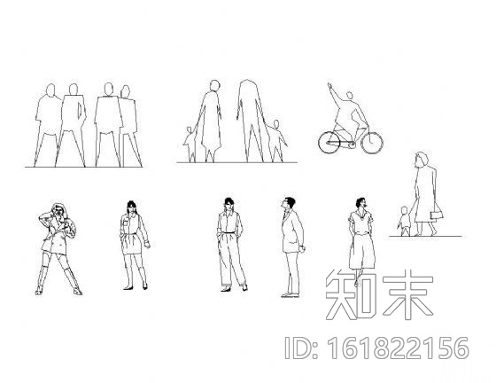 动态人物图块集cad施工图下载【ID:161822156】