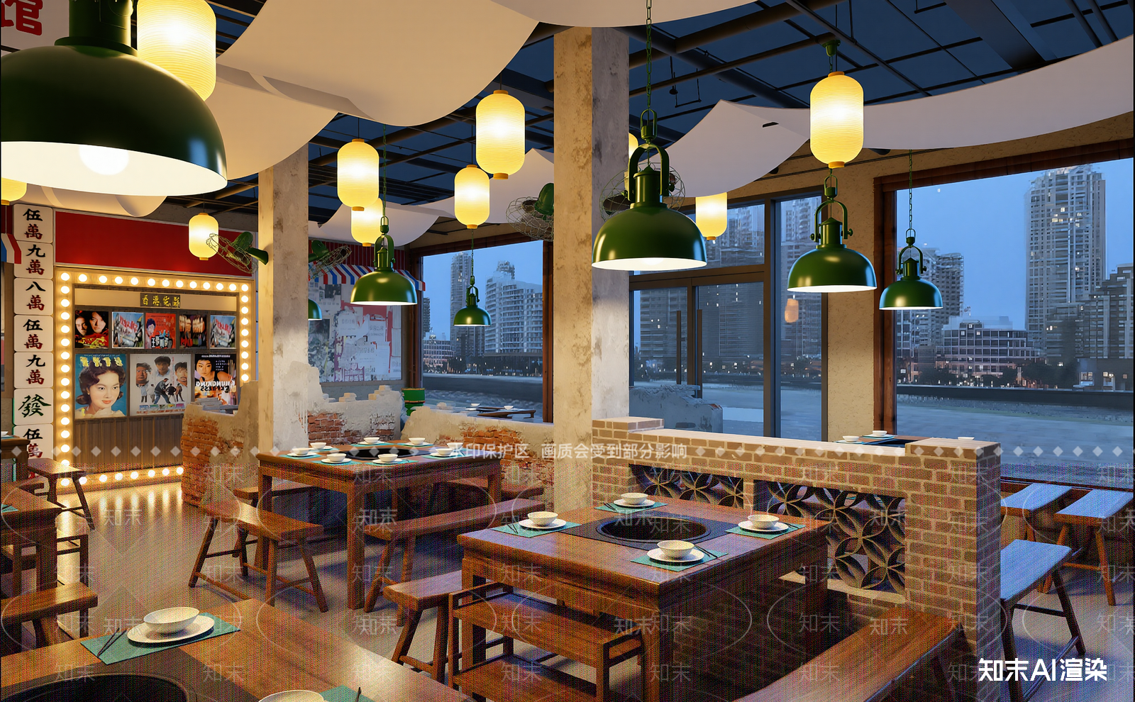 新中式火锅店3D模型下载【ID:1213995874】