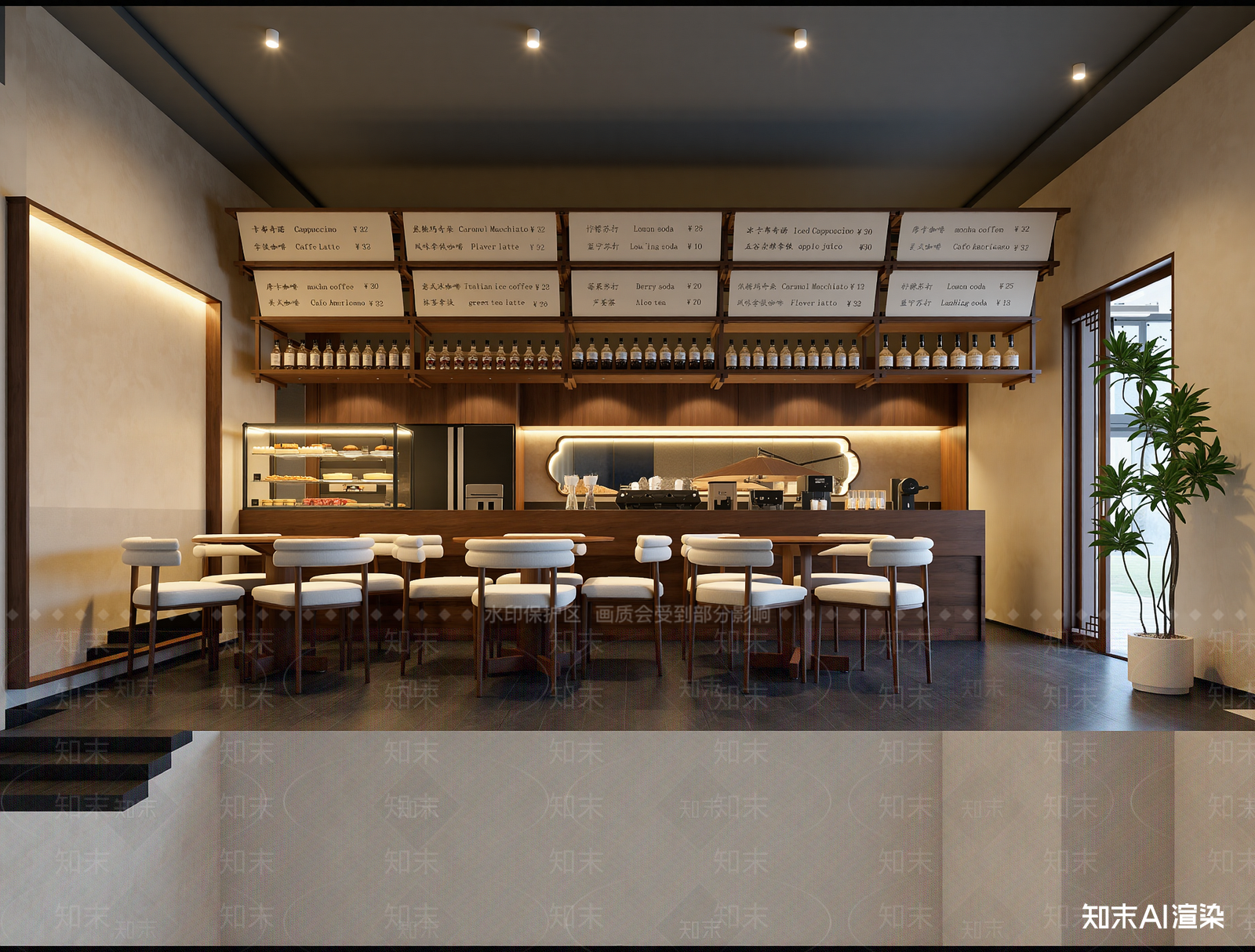 新中式咖啡厅3D模型下载【ID:1215056066】