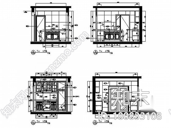 [深圳]224平米五居样板房施工图施工图下载【ID:180833108】