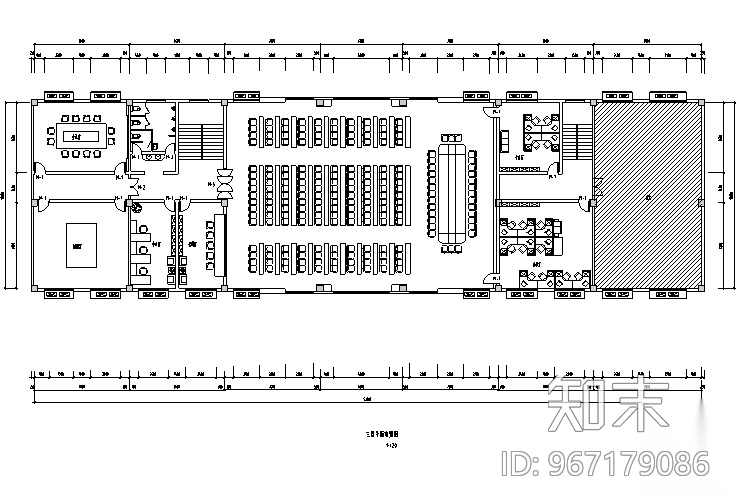 部队综合作业楼办公空间设计施工图（附效果图）cad施工图下载【ID:967179086】