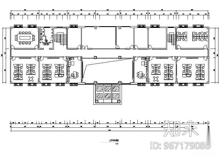 部队综合作业楼办公空间设计施工图（附效果图）cad施工图下载【ID:967179086】