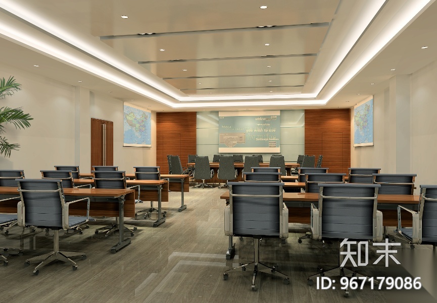 部队综合作业楼办公空间设计施工图（附效果图）cad施工图下载【ID:967179086】