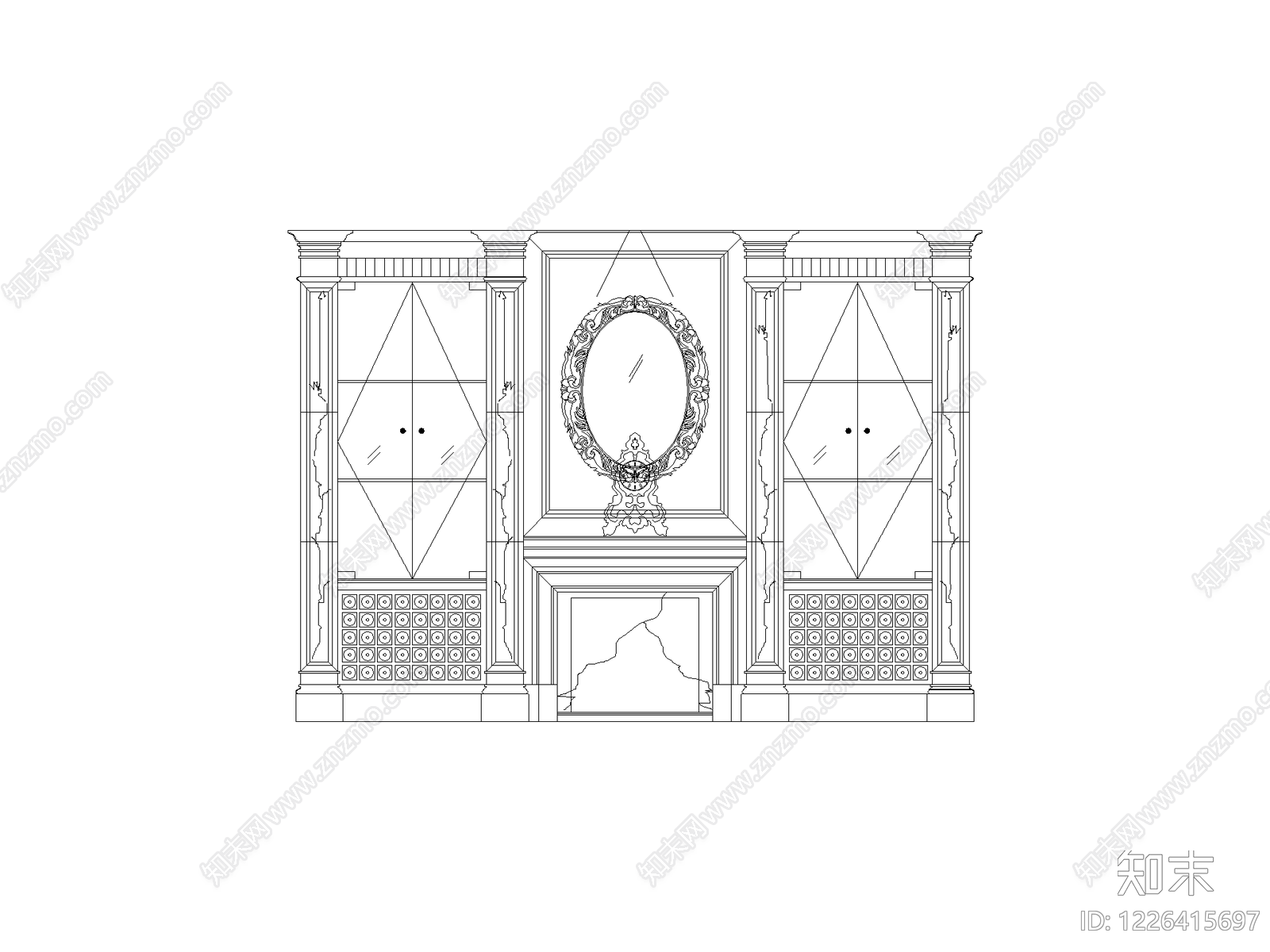 柜子平立面cad施工图下载【ID:1226415697】