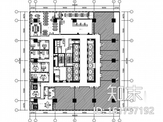 知名集团现代风格办公室内空间设计CAD施工图（含效果图...cad施工图下载【ID:161757192】