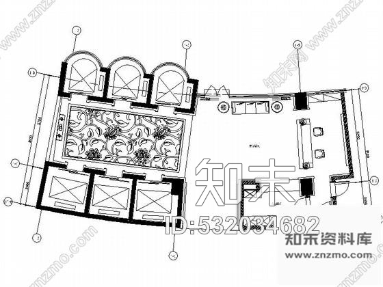 施工图重庆中式风格四星级酒店接待区装修图cad施工图下载【ID:532034682】