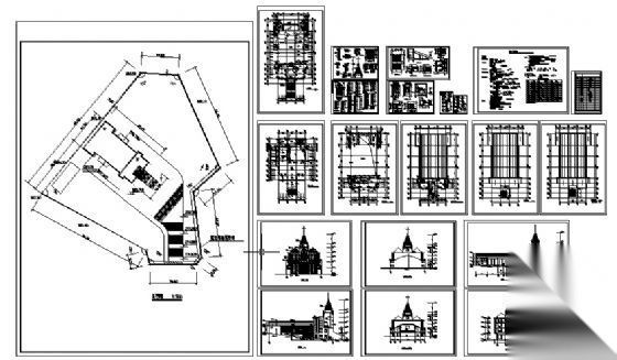 某四层基督教会建筑施工图cad施工图下载【ID:160580147】