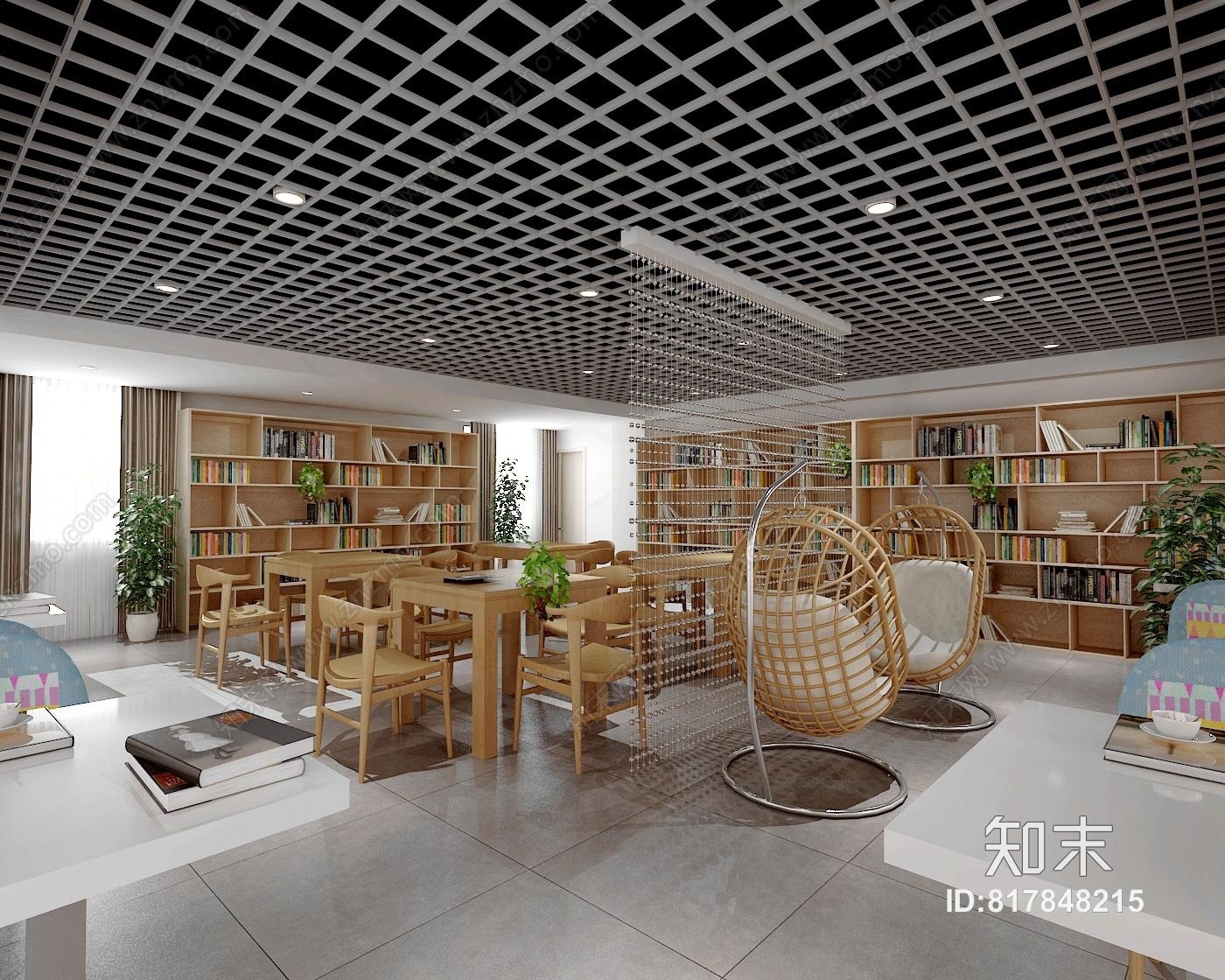 现代图书馆3D模型下载【ID:817848215】