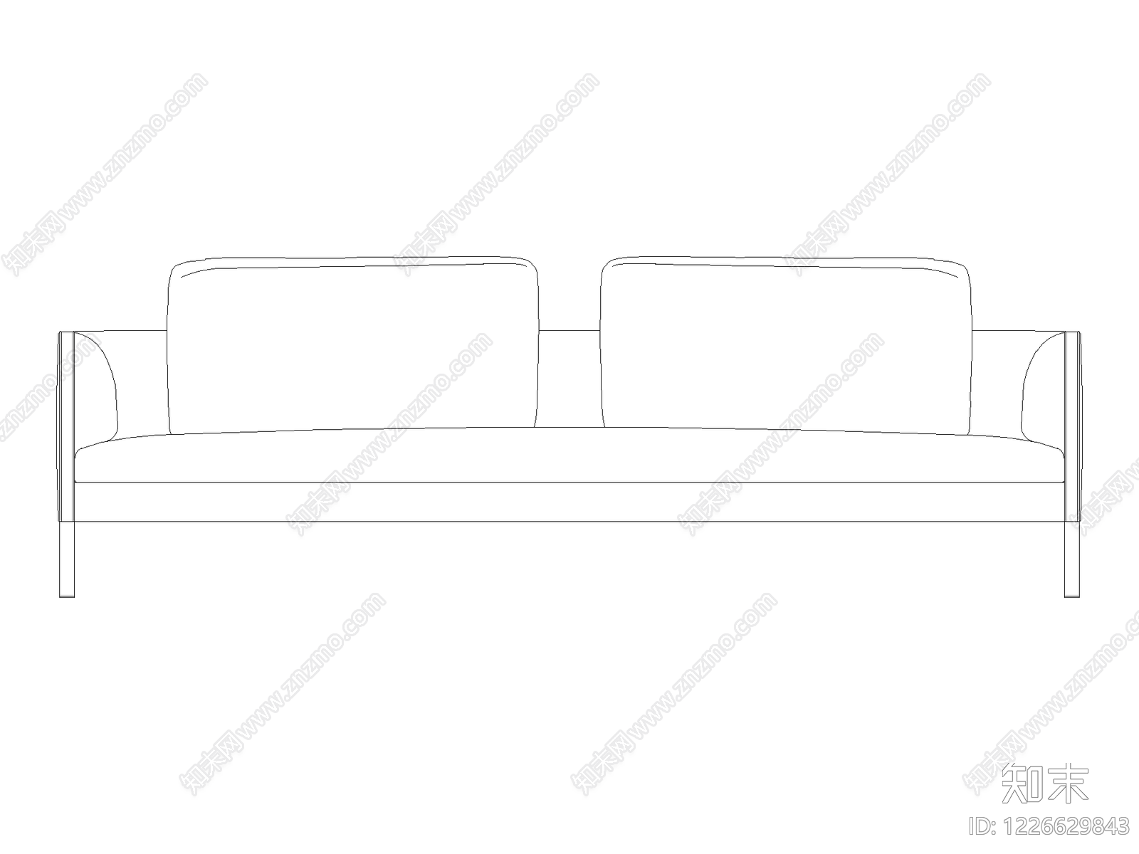 沙发cad施工图下载【ID:1226629843】