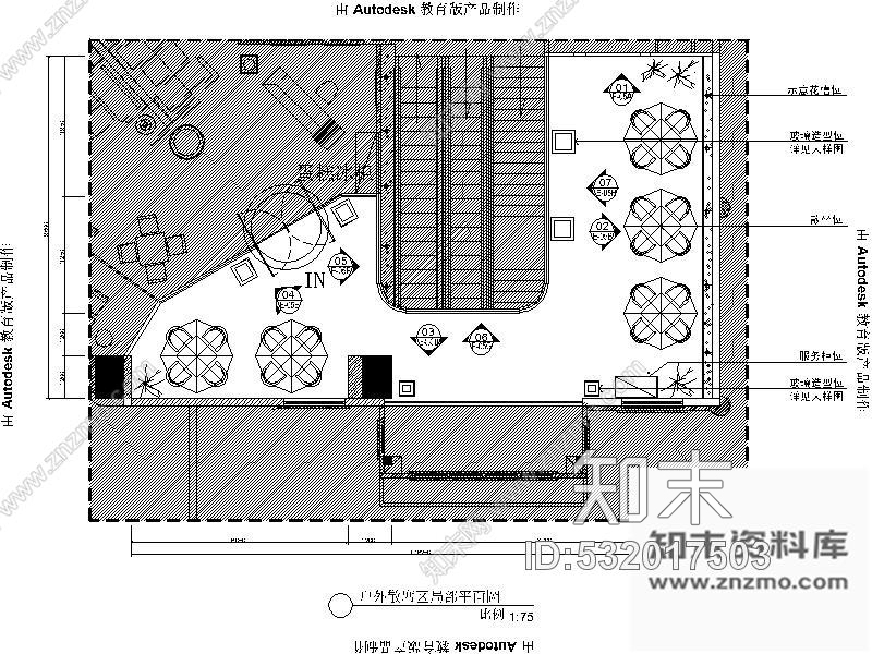 施工图福州某公馆酒吧户外散席区室内装修图cad施工图下载【ID:532017503】