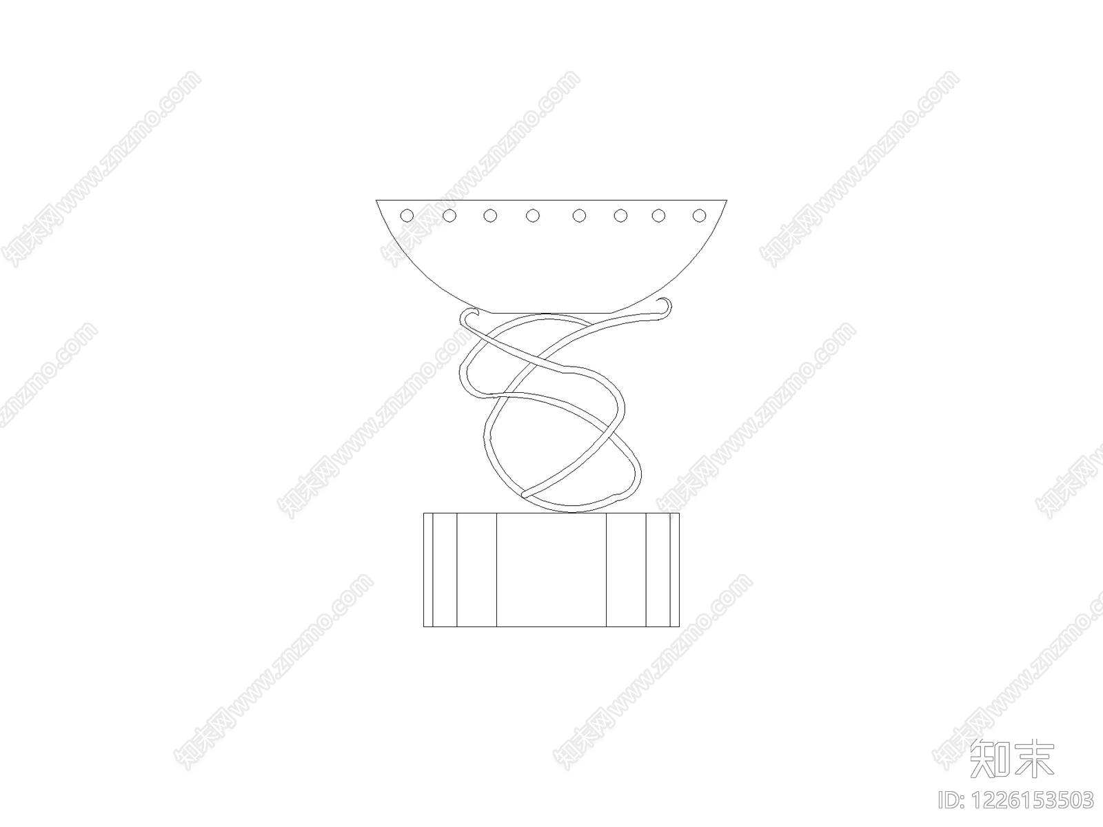 摆件cad施工图下载【ID:1226153503】