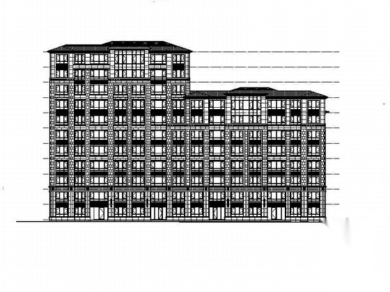 [大连]高层平坡屋面混合住宅建筑施工图cad施工图下载【ID:165392186】