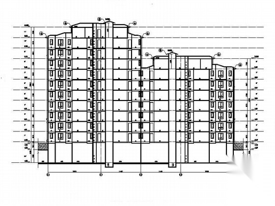 [大连]高层平坡屋面混合住宅建筑施工图cad施工图下载【ID:165392186】