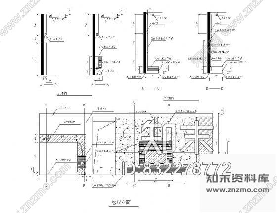 图块/节点电视背景墙详图3cad施工图下载【ID:832278772】