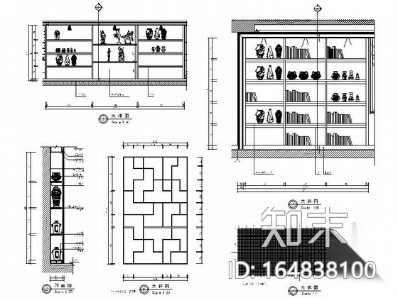 某陈列室室内设计装修图cad施工图下载【ID:164838100】