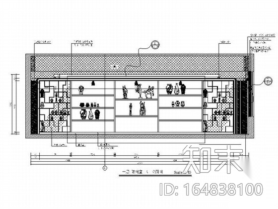 某陈列室室内设计装修图cad施工图下载【ID:164838100】