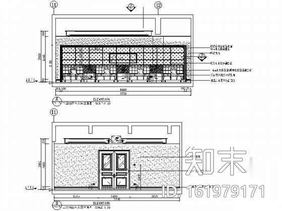 [河南]知名大酒店八人浴室装修图cad施工图下载【ID:161979171】