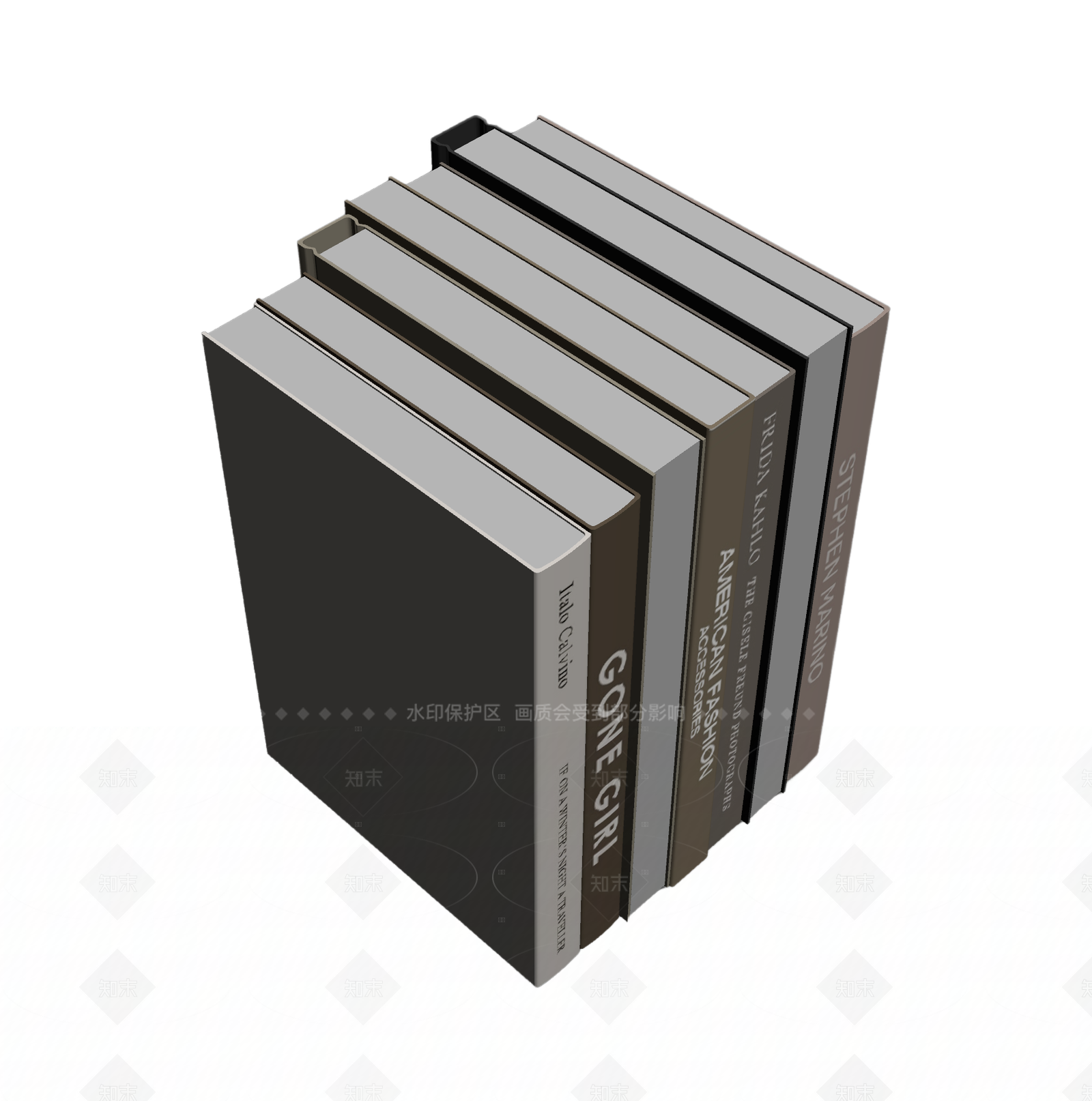 书架上的书籍组合3D模型下载【ID:1206185189】