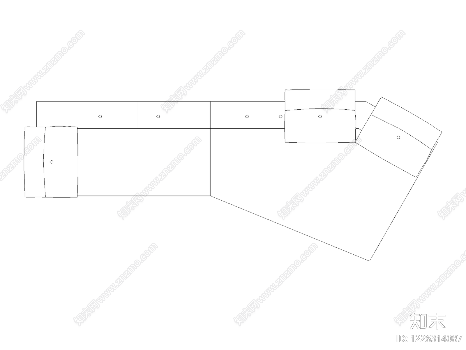 沙发cad施工图下载【ID:1226314087】