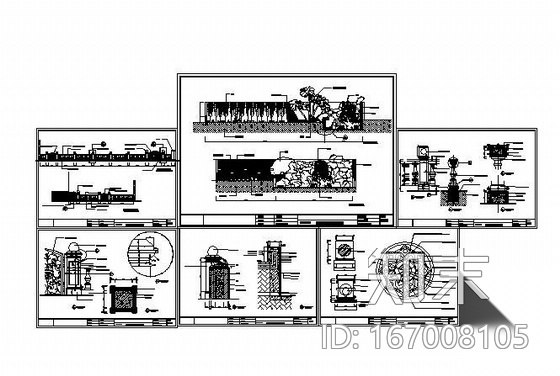 某庭院施工细部详图cad施工图下载【ID:167008105】