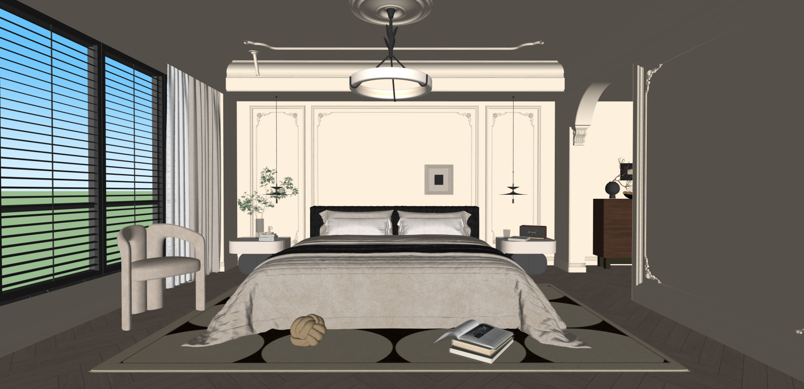 法式家居卧室SU模型下载【ID:1216046815】