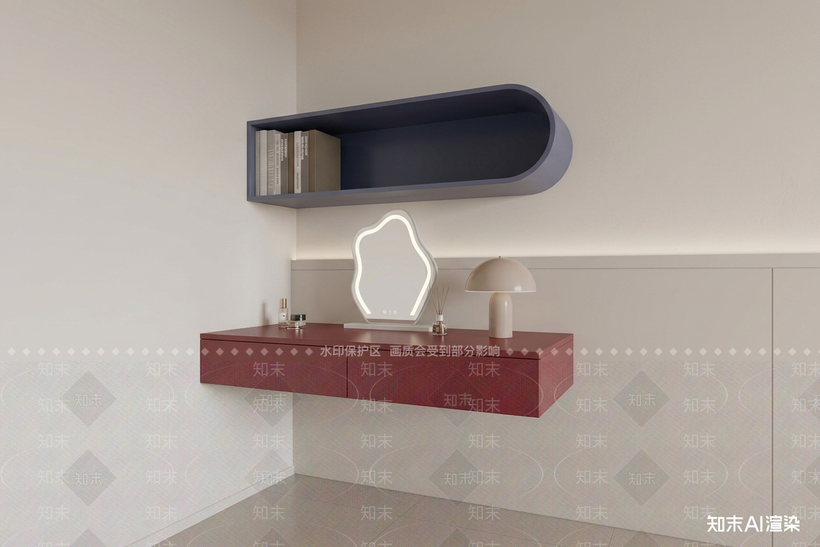 红色梳妆台梳妆台3D模型下载【ID:1227550324】