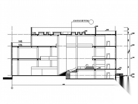 现代风格4层售楼处建筑设计施工图cad施工图下载【ID:160720101】