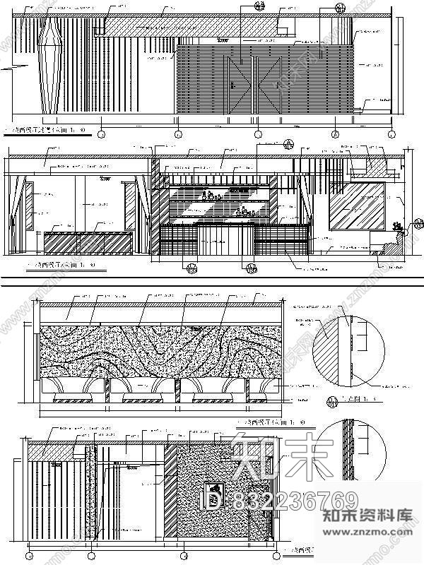 图块/节点西餐厅立面图cad施工图下载【ID:832236769】