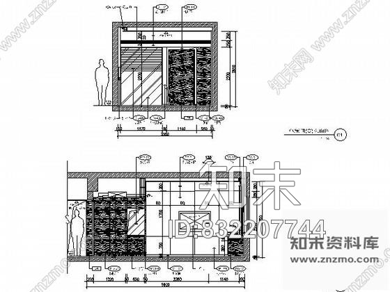 图块/节点酒店单床间立面图cad施工图下载【ID:832207744】