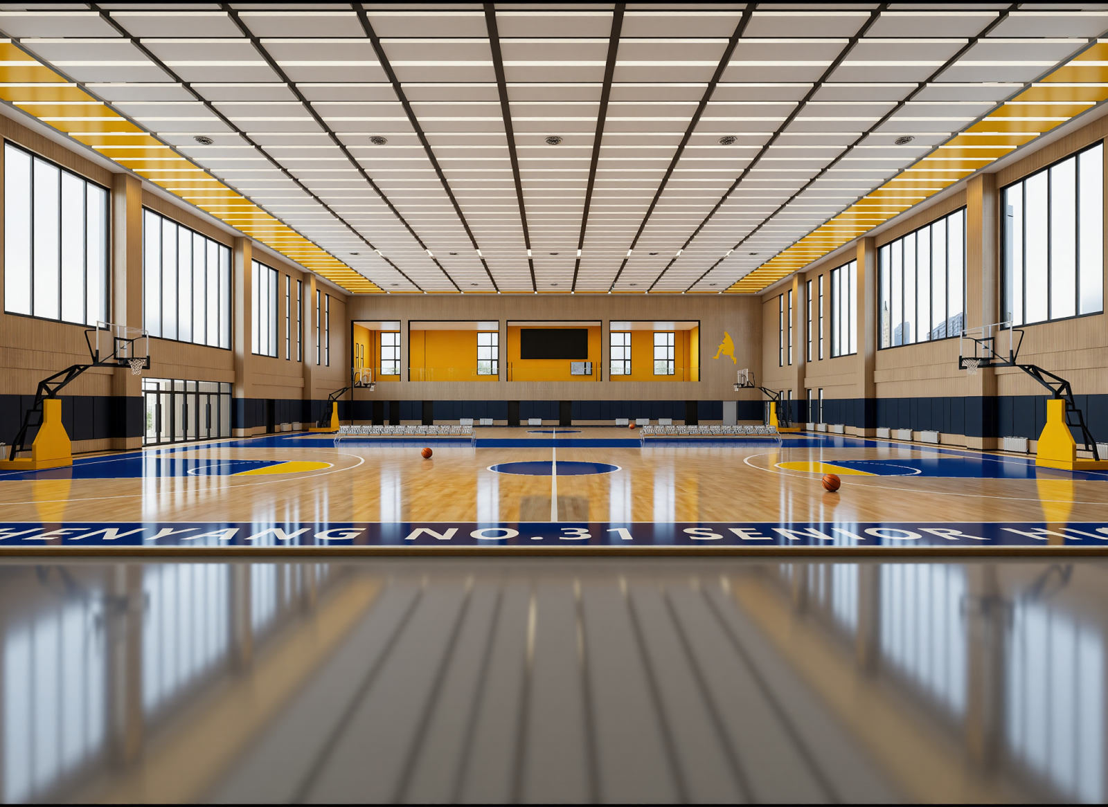 现代篮球场3D模型下载【ID:1214744020】