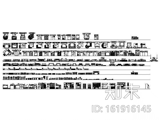 卧室空间设计图块集cad施工图下载【ID:161916145】