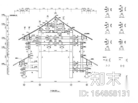 中式戏台、祠堂建筑施工图施工图下载【ID:164868131】