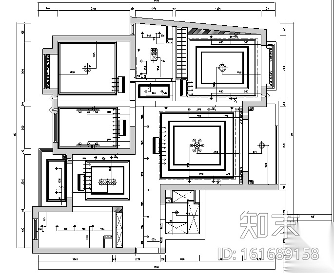 [上海]国际花园美式古典风格住宅设计施工图（附效果图...cad施工图下载【ID:161689158】