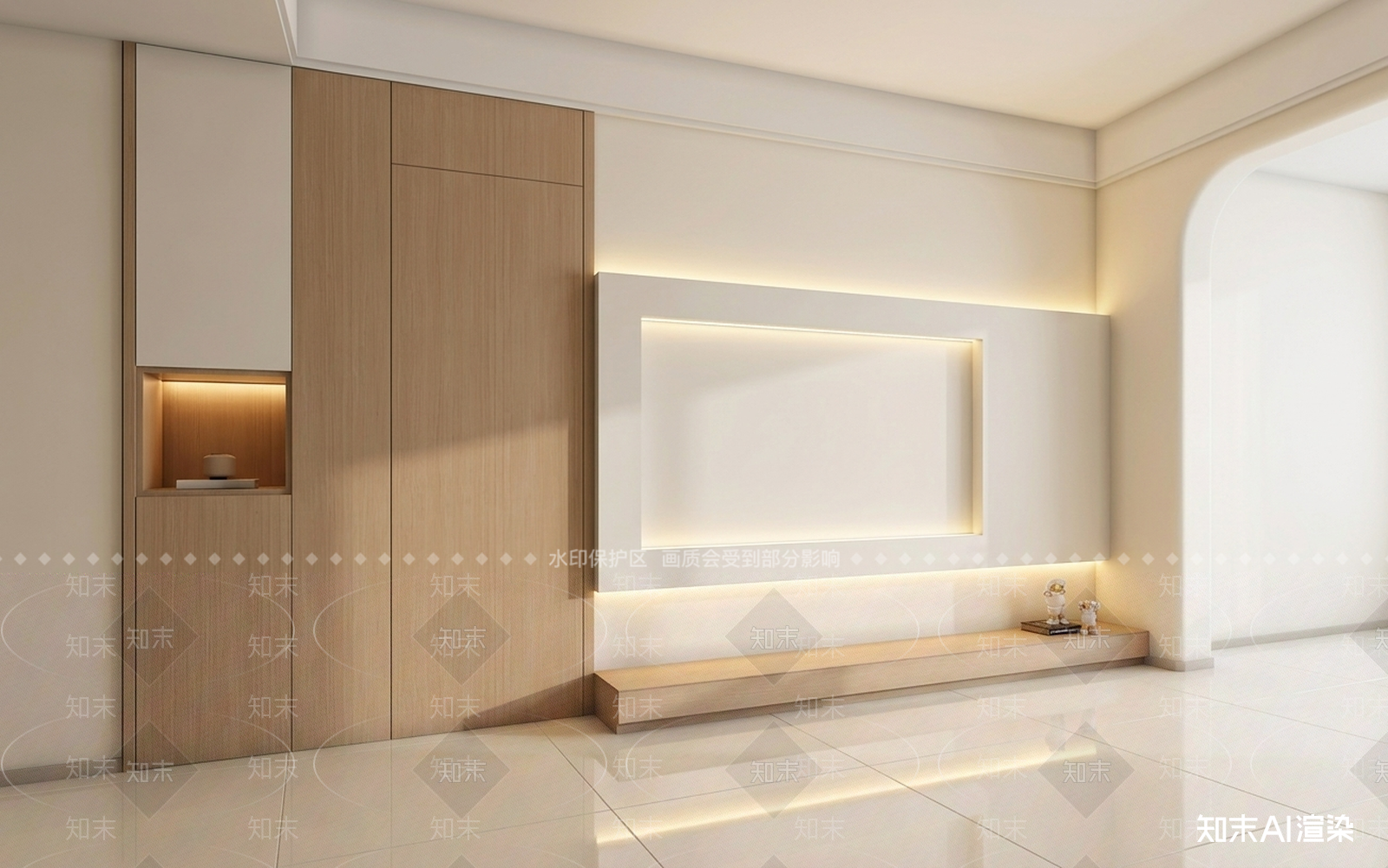 嵌入式储物柜家居客厅3D模型下载【ID:1227485294】