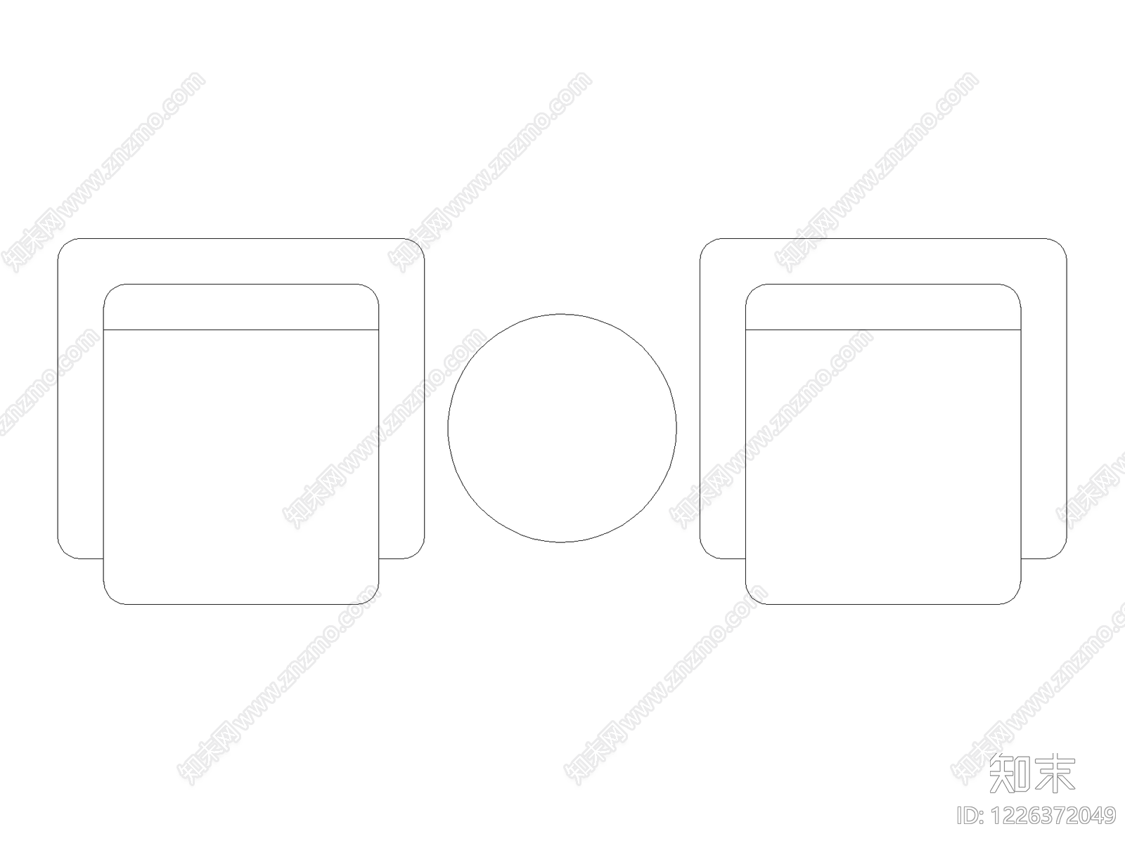 沙发cad施工图下载【ID:1226372049】