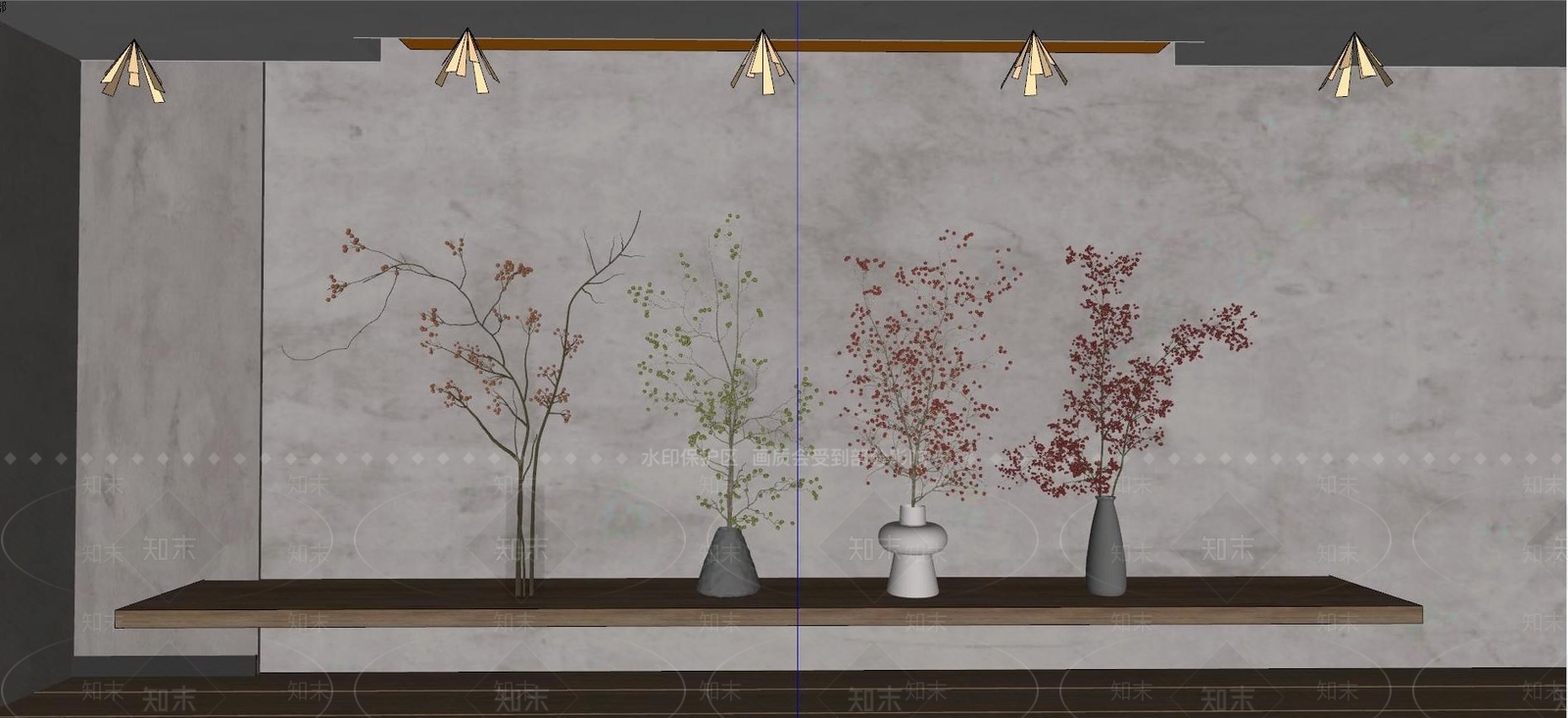 现代干枝花瓶SU模型下载【ID:1111136501】