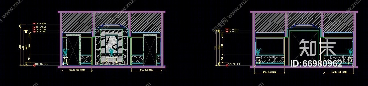 HBA--湖北武汉喜来登大酒店室内设计装饰CAD施工图施工图下载【ID:66980962】