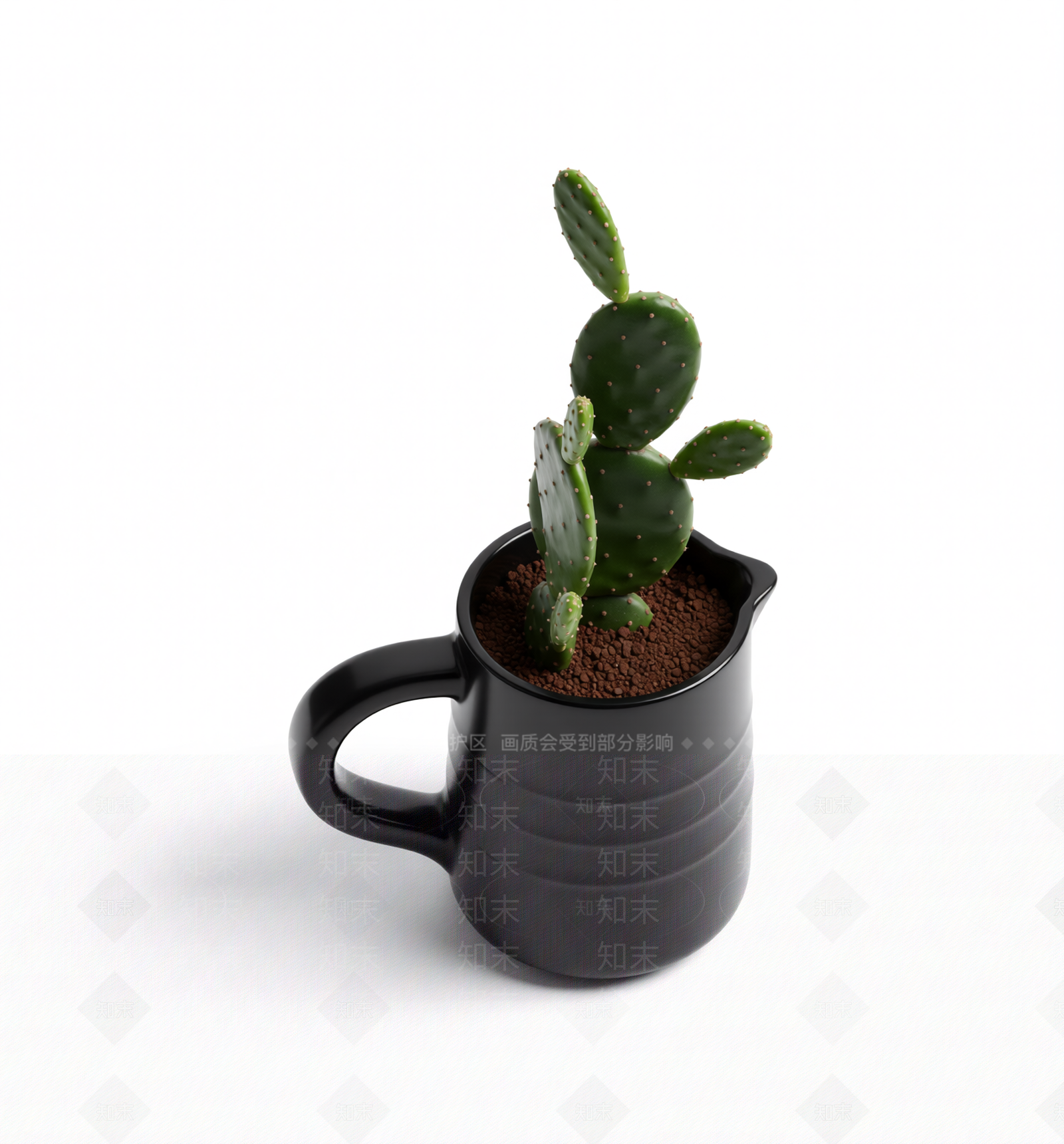 带盆仙人掌装饰品3D模型下载【ID:1205547313】