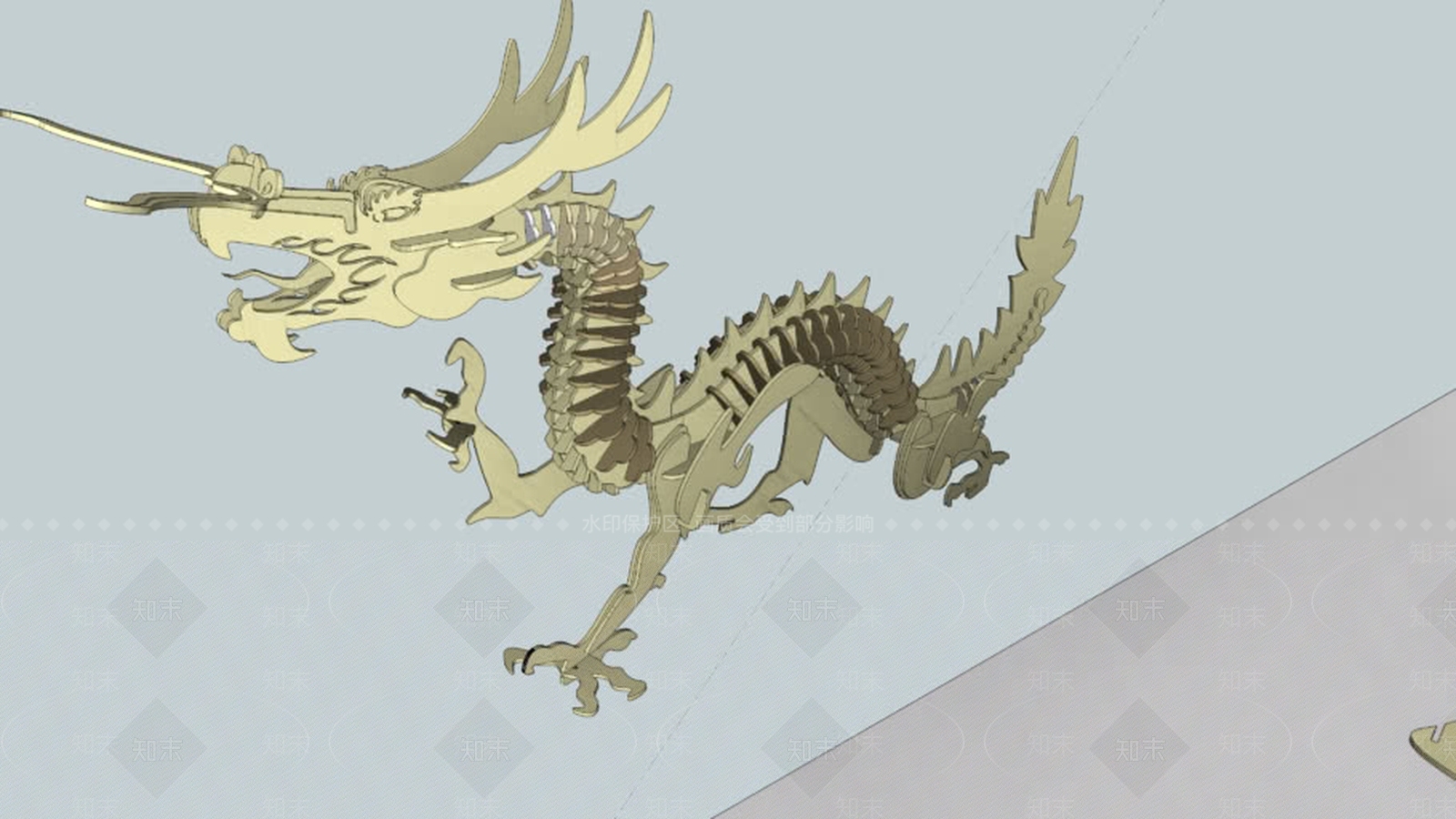 龙中国3D拼图SU模型下载【ID:1162133112】