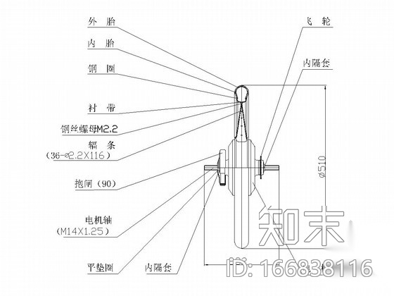 自行车节点详图cad施工图下载【ID:166838116】