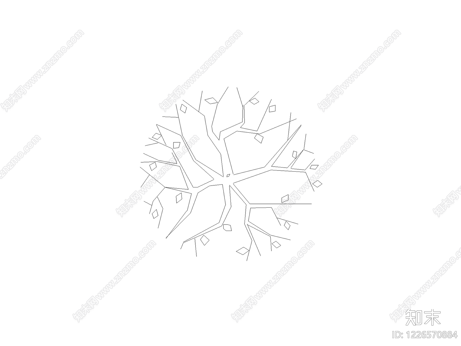 常用植物素材图块cad施工图下载【ID:1226570884】