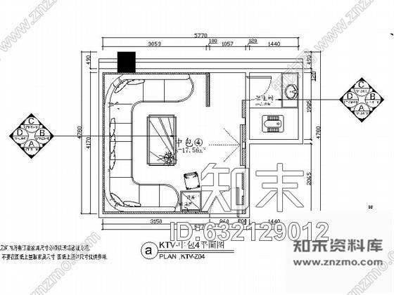 施工图豪华KTV包厢室内装修图Ⅶcad施工图下载【ID:632129012】