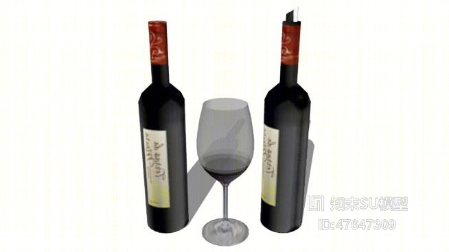 酒瓶酒杯组合SU模型下载【ID:47647309】