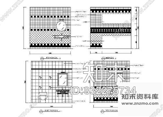 图块/节点卫生间立面设计图cad施工图下载【ID:832275734】