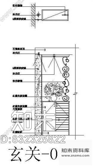 图块/节点玄关立面图cad施工图下载【ID:832325822】