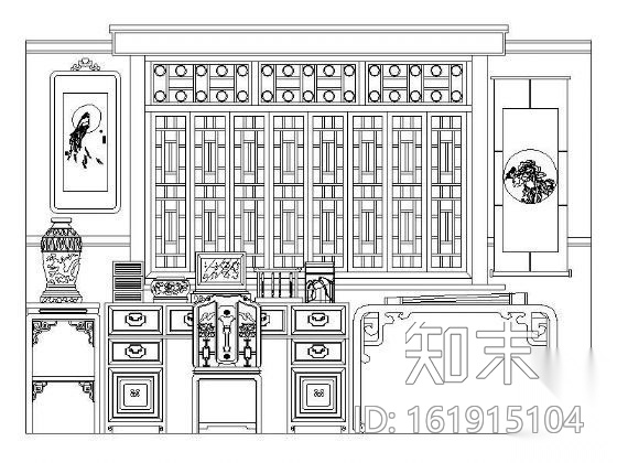 中式立面1施工图下载【ID:161915104】