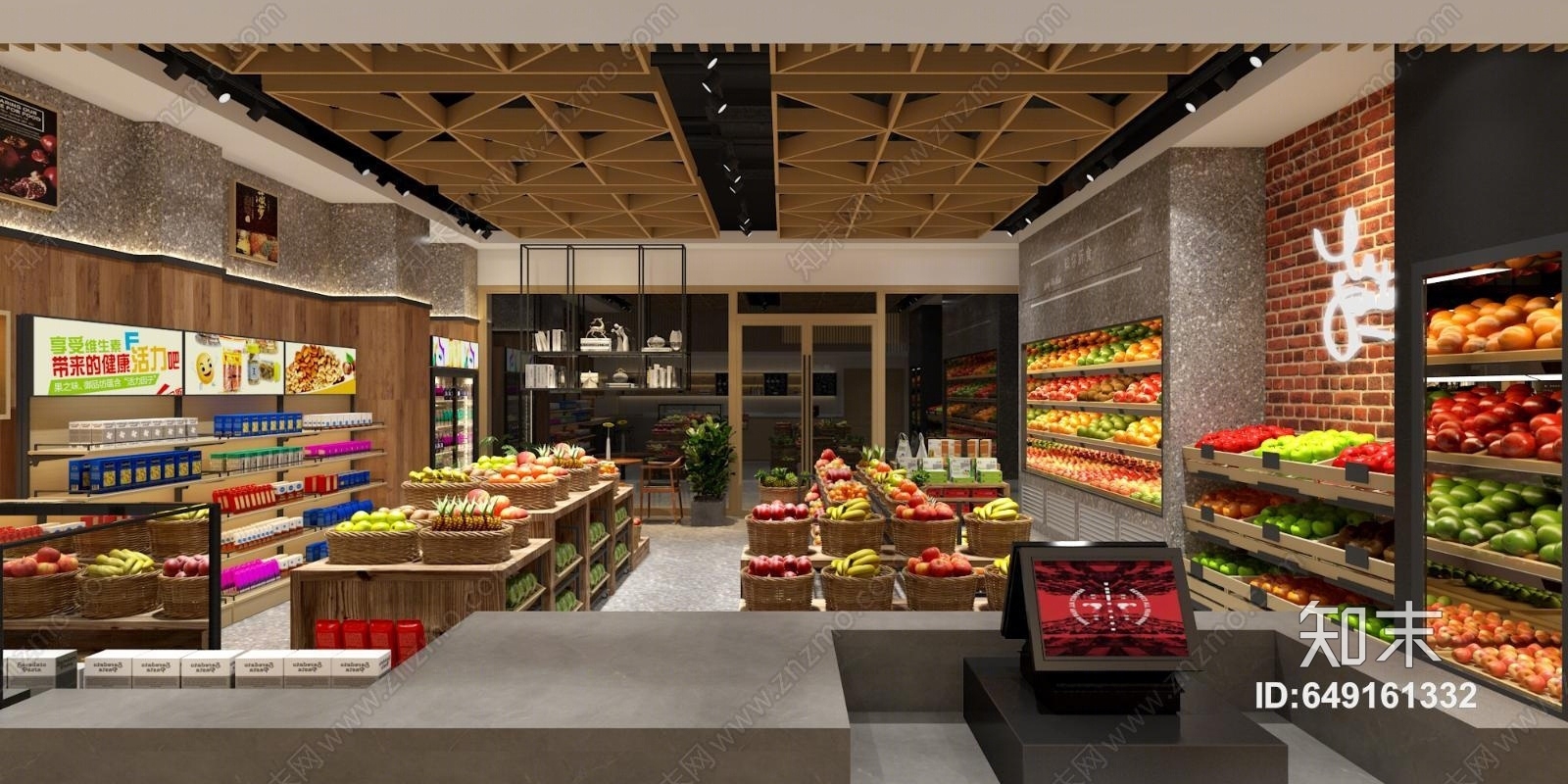 现代水果店3D模型下载【ID:649161332】