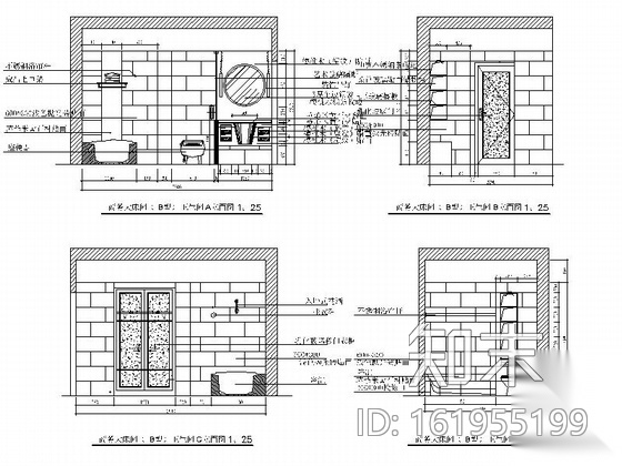 [杭州]某酒店客房改造室内装修施工图（含效果）施工图下载【ID:161955199】